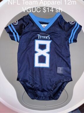 NFL Tennessee Titans Navy Blue Infant Football Jersey Bodysuit #8 Levis